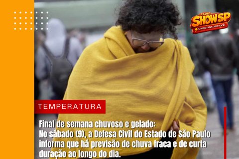 Final de semana chuvoso e gelado